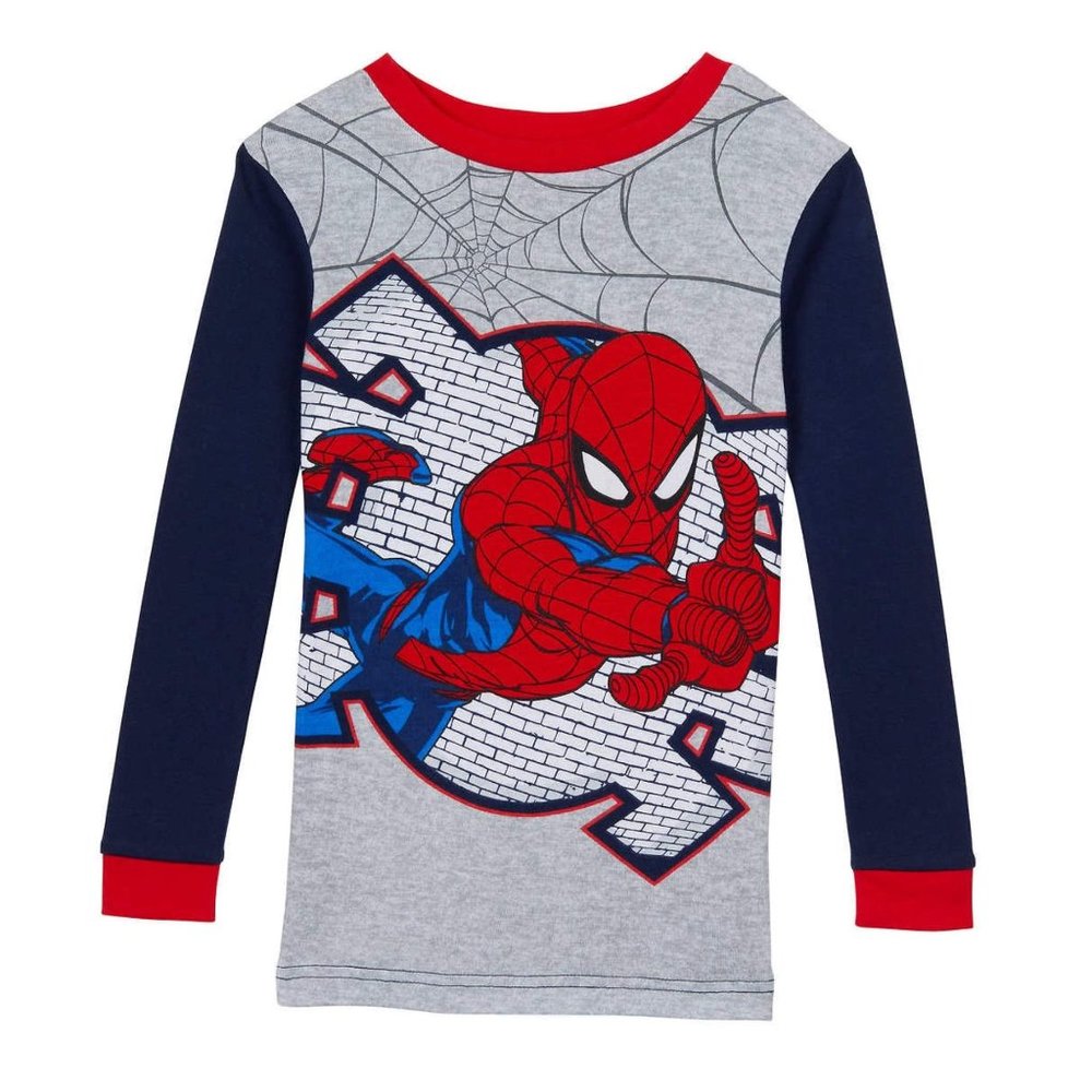 NEW! NWT MARVEL🕷️SPIDER-MAN Kids 4-piece Set Cotton PJ Pajamas🕷 - Picture 2 of 8